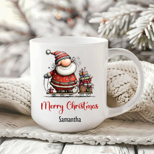 Skurriler verrückter Weihnachtsmann Humor Kaffeebe Kaffeetasse