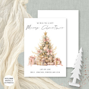 Skurriler Vintage-Roségold-Baum Frohe Weihnachten