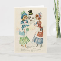 Skurriler Vintage-Schneemann-Monokel-Weihnachtsgru