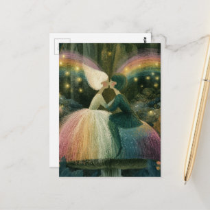 Skurriler Wald Pilz Märchen Romantik Frauen Postkarte