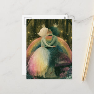 Skurriler Wald Pilz Märchen Romantik  Postkarte