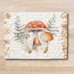 Skurriler Waldpilz im Vintage-Letter-Farmhouse-Sti Fleecedecke