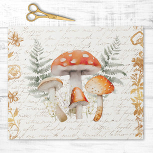 Skurriler Waldpilz Vintage-Brief-Decoupage Geschenkpapier