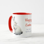 Skurriler Wasserfarben-Hasen-Ostern Tasse (Vorderseite Links)