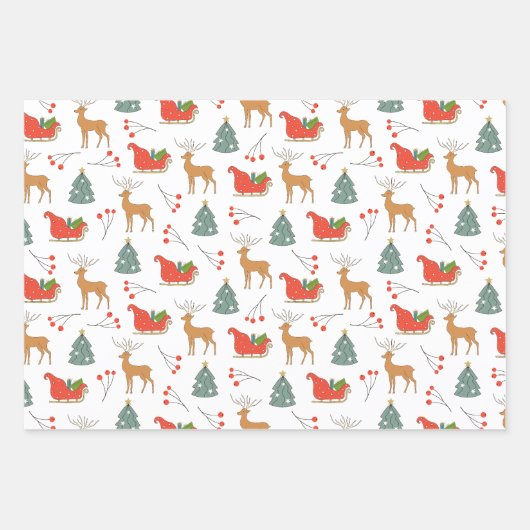 Skurriler Weihnachts-Winter-Wunderland-Set Geschenkpapier Set (Vorderseite 3)