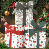 Skurriler Weihnachts-Winter-Wunderland-Set Geschenkpapier Set