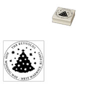 Skurriler Weihnachtsbaum-Feiertagsname Adresse Gummistempel (Stempel)
