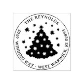 Skurriler Weihnachtsbaum-Feiertagsname Adresse Gummistempel (Prägung)