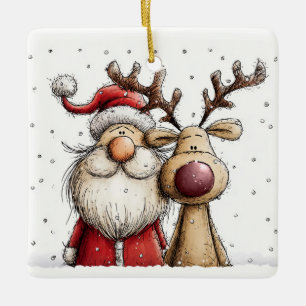 Skurriler Weihnachtsbaumschmuck Keramikornament