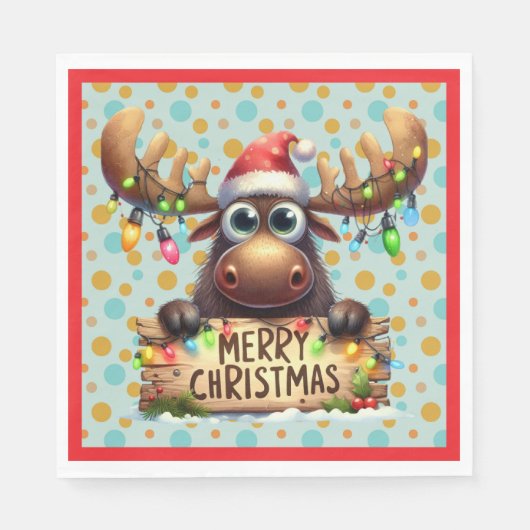 Skurriler Weihnachtselch Serviette (Vorderseite)