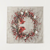 Skurriler Weihnachtskranz Wandteppich (Vorderseite (Horizontal))