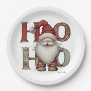 Skurriler Weihnachtsmann HO HO HO-Papierteller Pappteller