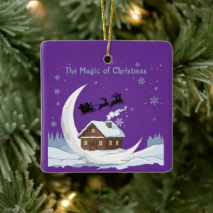 Skurriler "Zauber der Weihnacht" Weihnachtsschlitt Keramikornament
