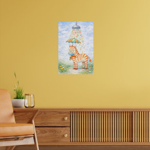 Skurriler Zebradruck Poster