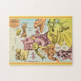 Skurriles 11x14 Altes Europa-Karten-Puzzle Puzzle