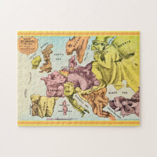 Skurriles 11x14 Altes Europa-Karten-Puzzle Puzzle