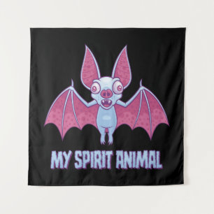 Skurriles Albino-Fledermaus-Spirit-Tier Wandteppich