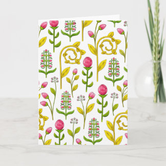 Skurriles Botanisches Blumenmuster Blanko Karte