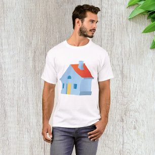 Skurriles Cartoon-Haus Farbige Spielende Heimat T-Shirt