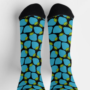 Skurriles Erdbeermuster Cute Moderne Blaue Socken
