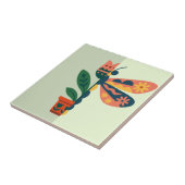 Skurriles florales Libellen-Design Fliese (Seite)