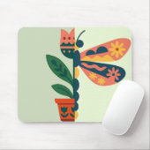 Skurriles florales Libellen-Design Mousepad (Mit Mouse)