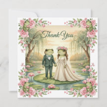 Skurriles Froschpaar Hochzeit Danke Karte