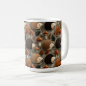 Skurriles Herbst-Igel- und Pilzmuster Kaffeetasse (VorderseiteRechts)