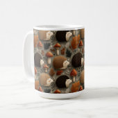 Skurriles Herbst-Igel- und Pilzmuster Kaffeetasse (Vorderseite Links)
