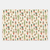 Skurriles Kaktusmuster-Wrap-Papier Geschenkpapier Set (Vorderseite 3)