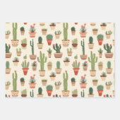 Skurriles Kaktusmuster-Wrap-Papier Geschenkpapier Set (Vorderseite 2)
