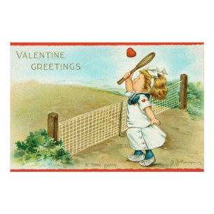 Skurriles kitschiges Tennis Valentinstagsthema, ci Fotodruck