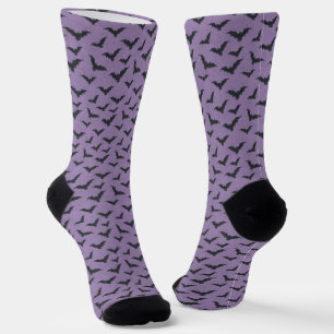Skurriles Lila-Fledermaus-Muster Halloween Socken