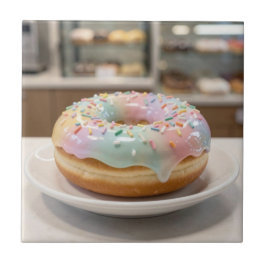 Skurriles Pastell-Glasur-Donut Fliese