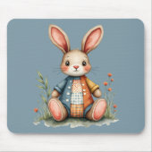 Skurriles Patchwork-Hasen-Häuschen-Waldland Mousepad (Vorne)