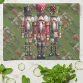 Skurriles Patchwork-Weihnachts-Nussknacker-Trio Geschirrtuch (Gefaltet)