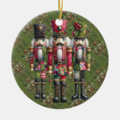 Skurriles Patchwork-Weihnachts-Nussknacker-Trio Keramik Ornament (Vorne)