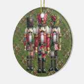 Skurriles Patchwork-Weihnachts-Nussknacker-Trio Keramik Ornament (Links)