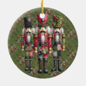 Skurriles Patchwork-Weihnachts-Nussknacker-Trio Keramik Ornament (Hinten)