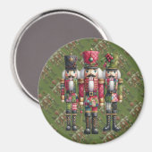 Skurriles Patchwork-Weihnachts-Nussknacker-Trio Magnet (Vorderseite/Rückseite)