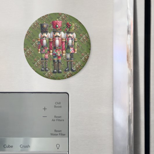 Skurriles Patchwork-Weihnachts-Nussknacker-Trio Magnet (In Situ (Kühlschrank))