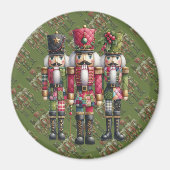 Skurriles Patchwork-Weihnachts-Nussknacker-Trio Magnet (Vorne)