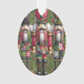 Skurriles Patchwork-Weihnachts-Nussknacker-Trio Ornament (Vorderseite)