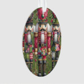 Skurriles Patchwork-Weihnachts-Nussknacker-Trio Ornament (Vorderseite)