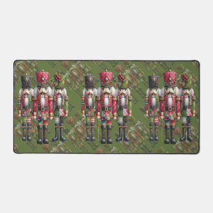 Skurriles Patchwork-Weihnachts-Nussknacker-Trio Schreibtischunterlage