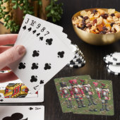Skurriles Patchwork-Weihnachts-Nussknacker-Trio Spielkarten (In Situ)