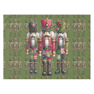Skurriles Patchwork-Weihnachts-Nussknacker-Trio Tischdecke