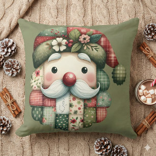 Skurriles Patchwork-Weihnachtsmann-Volk-Weihnachte Kissen