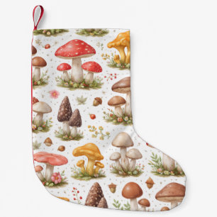 Skurriles Pilzmuster – Vintage Botanik Kleiner Weihnachtsstrumpf