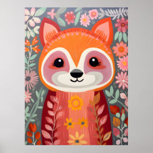 Skurriles Rotpanda-Kunstposter Poster